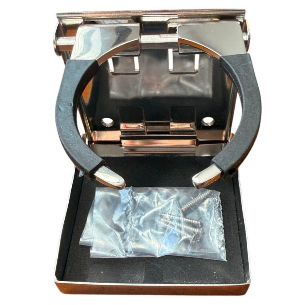 Amarine Stainless Steel Adjustable Folding Drink Holder Cup Holder Marine Boat